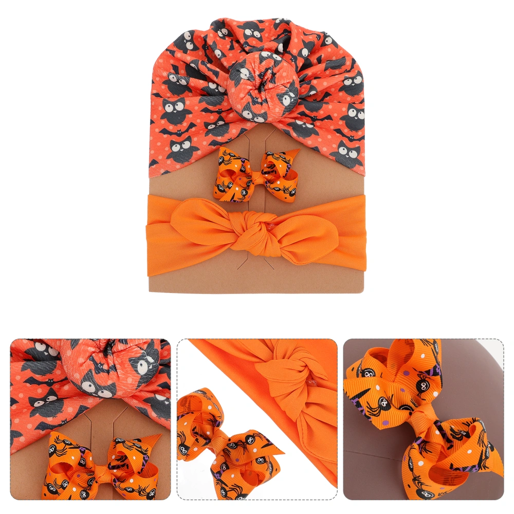 1 Set Lovely Bow-knot Hairpin Premium Children Headband Children Stretch Hat