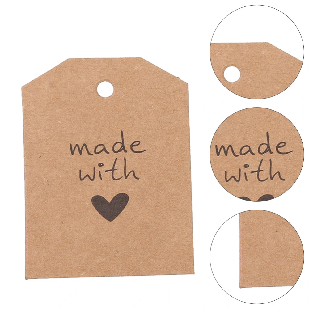 100pcs Hanging Gift Bag Labels Kraft Paper DIY Baking Gift Wishing Tags