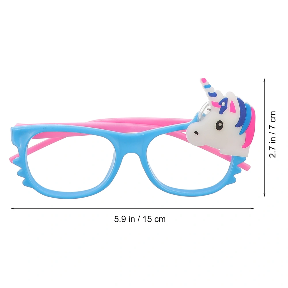 4pcs Creative Kids Unicorn Eyeglasses Cartoon Luminous Eyeglasses Photo Props