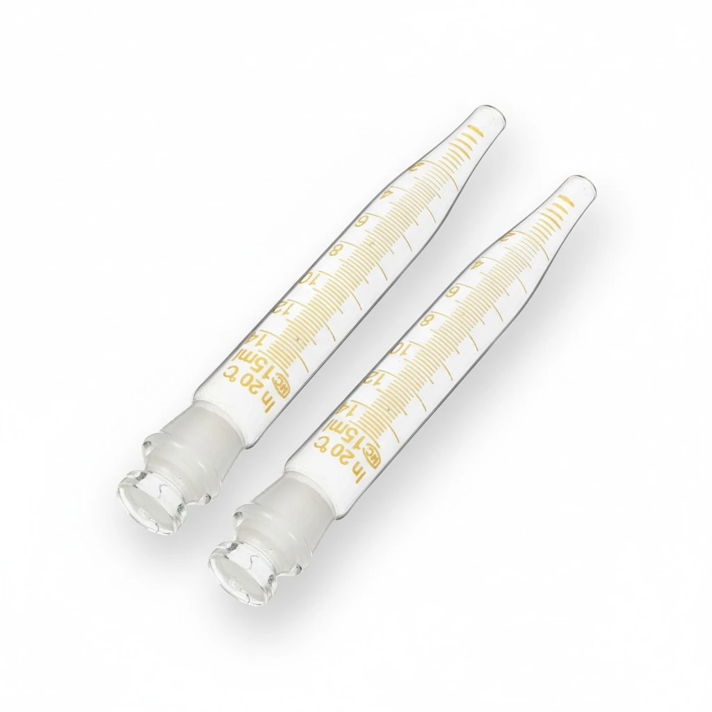 2pcs 15ml Glass Centrifuge Tubes Scientific Experiment Test Tubes with Lid