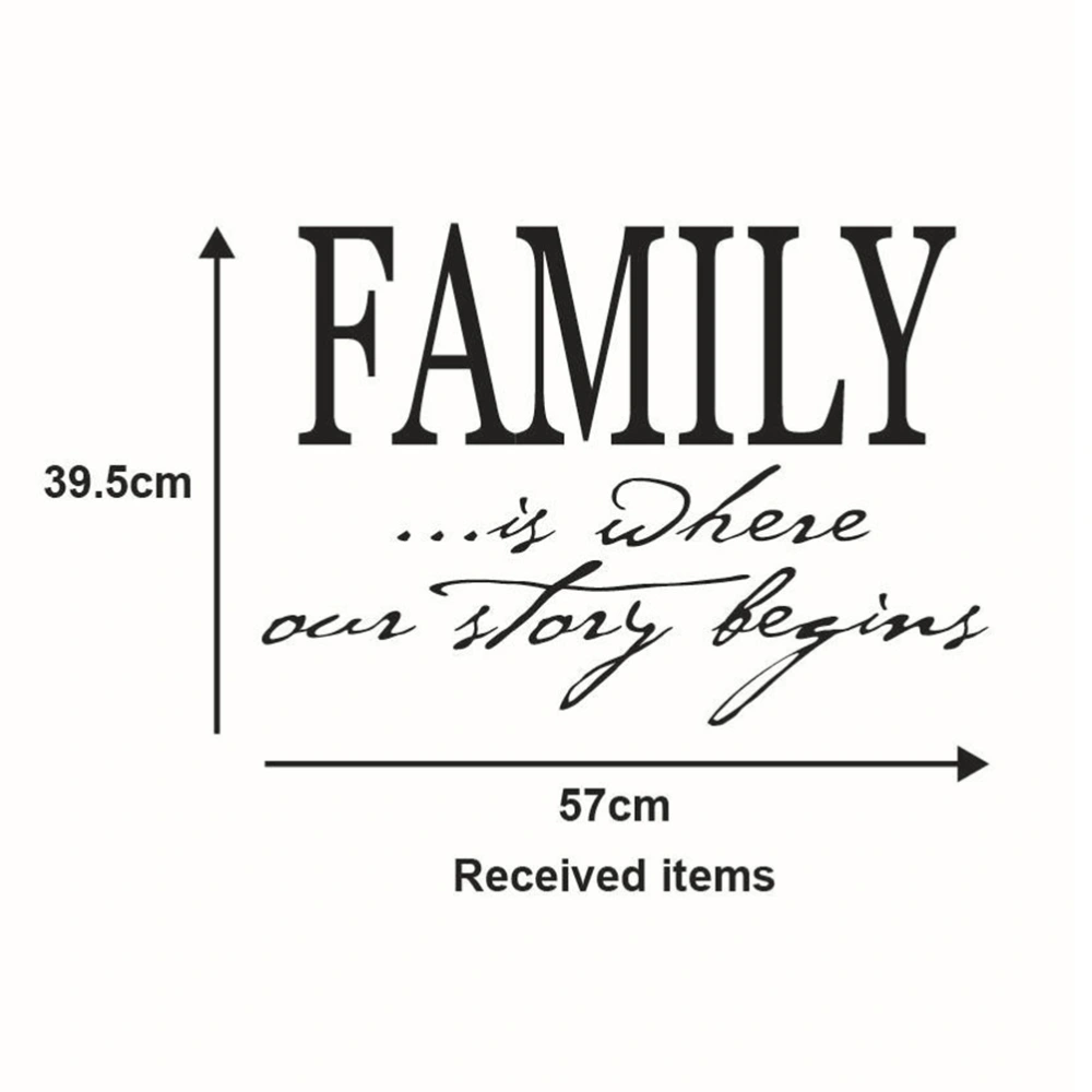 FAMILY IS WHERE OUR STORY BEGINS Vinyl Wall Decals Quotes Sayings Wall Art