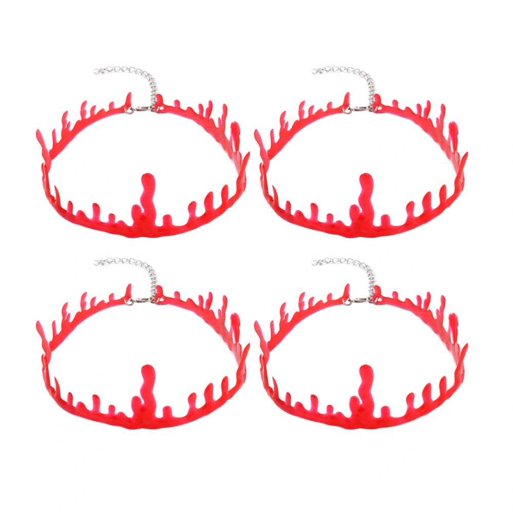 6 Pcs Halloween Necklace Blood Choker Necklace Scary Halloween Party Favors Decorations Gifts (Red)