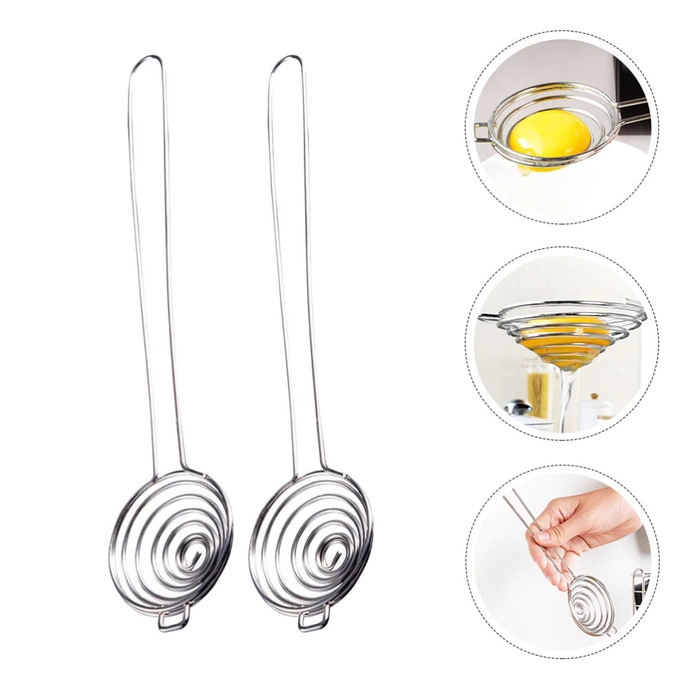 2Pcs Stainless Steel Yolk Separators Practical Egg White Separators Egg Sieves