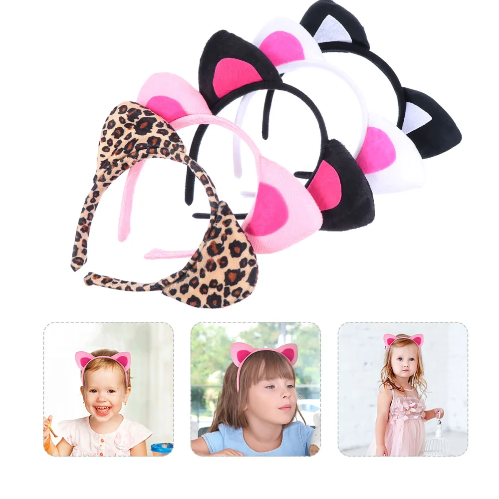 5Pcs Animal Cat Ear Headbands Kitten Cosplay Costume Accessories for Kids Adults