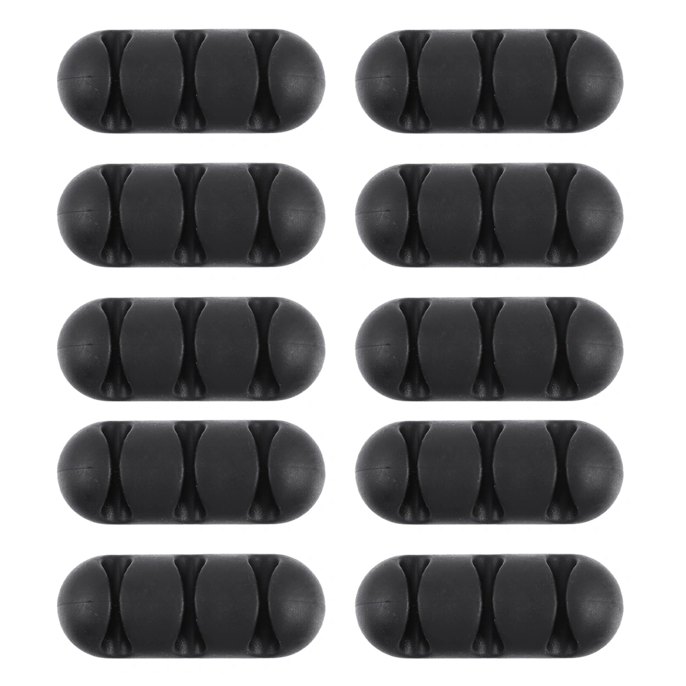 10PCS Cable Management Organizer 3-slot TPR Self-adhesive Desktop Cable Holder