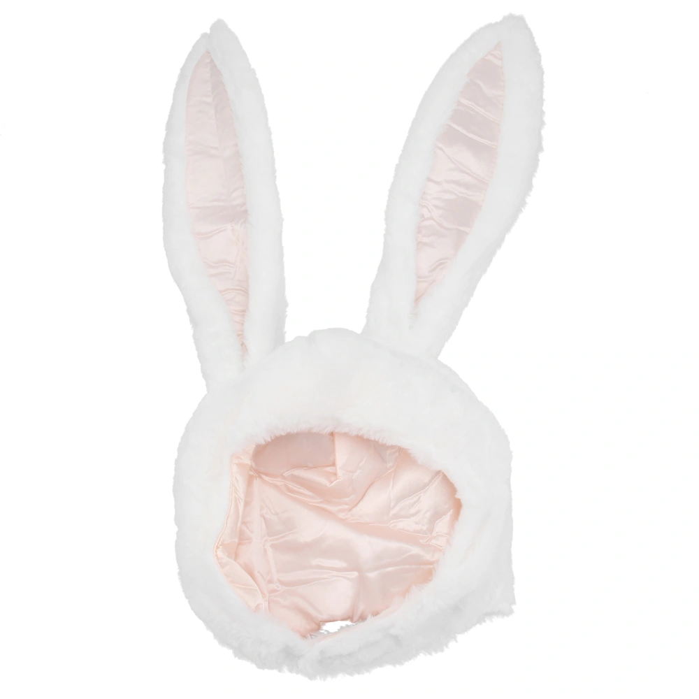 Rabbit Headwear Cartoon Animal Hat Movable Ear Plush Hat for Women Girls (Black)