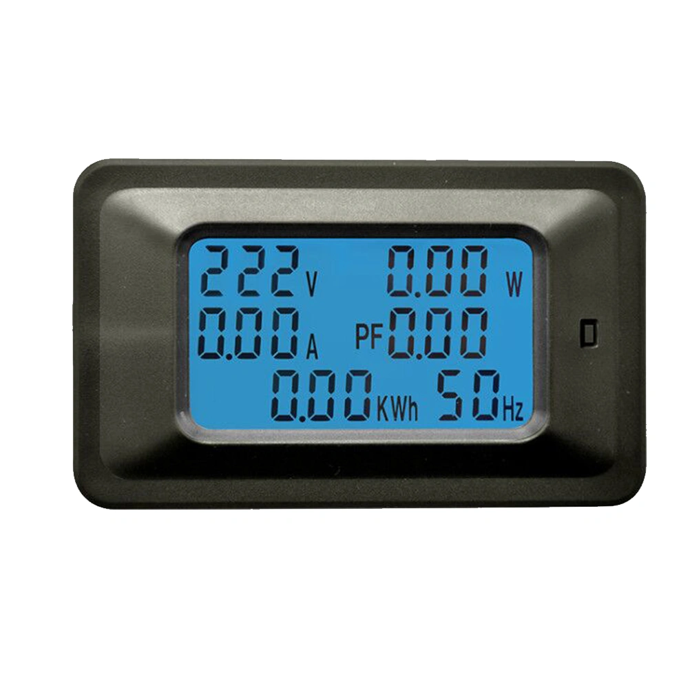 100A 110-250V Household Energy Meter Multipurpose Digital Display Power Factor Voltage Current Power Meter with Mutual Inductor (Black)