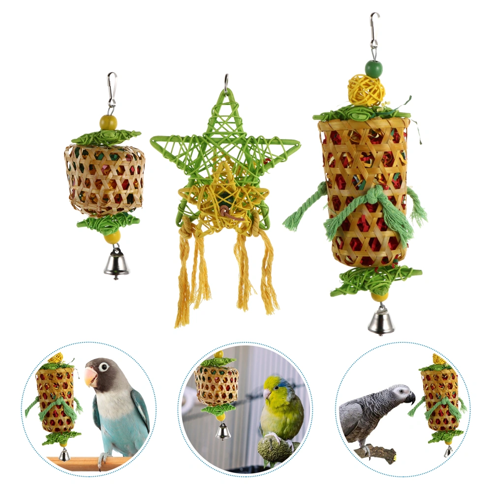 3Pcs Bird Chewing Toys Foraging Shredder Toy Parrot Cage Shredder Plaything