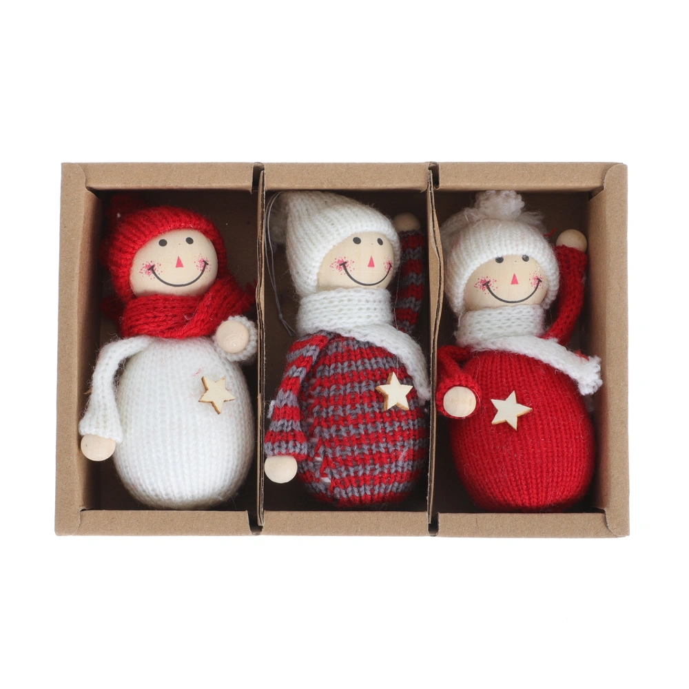 3Pcs Festival Christmas Pendants Lovely Girl Doll Decors Christmas Scene Dolls