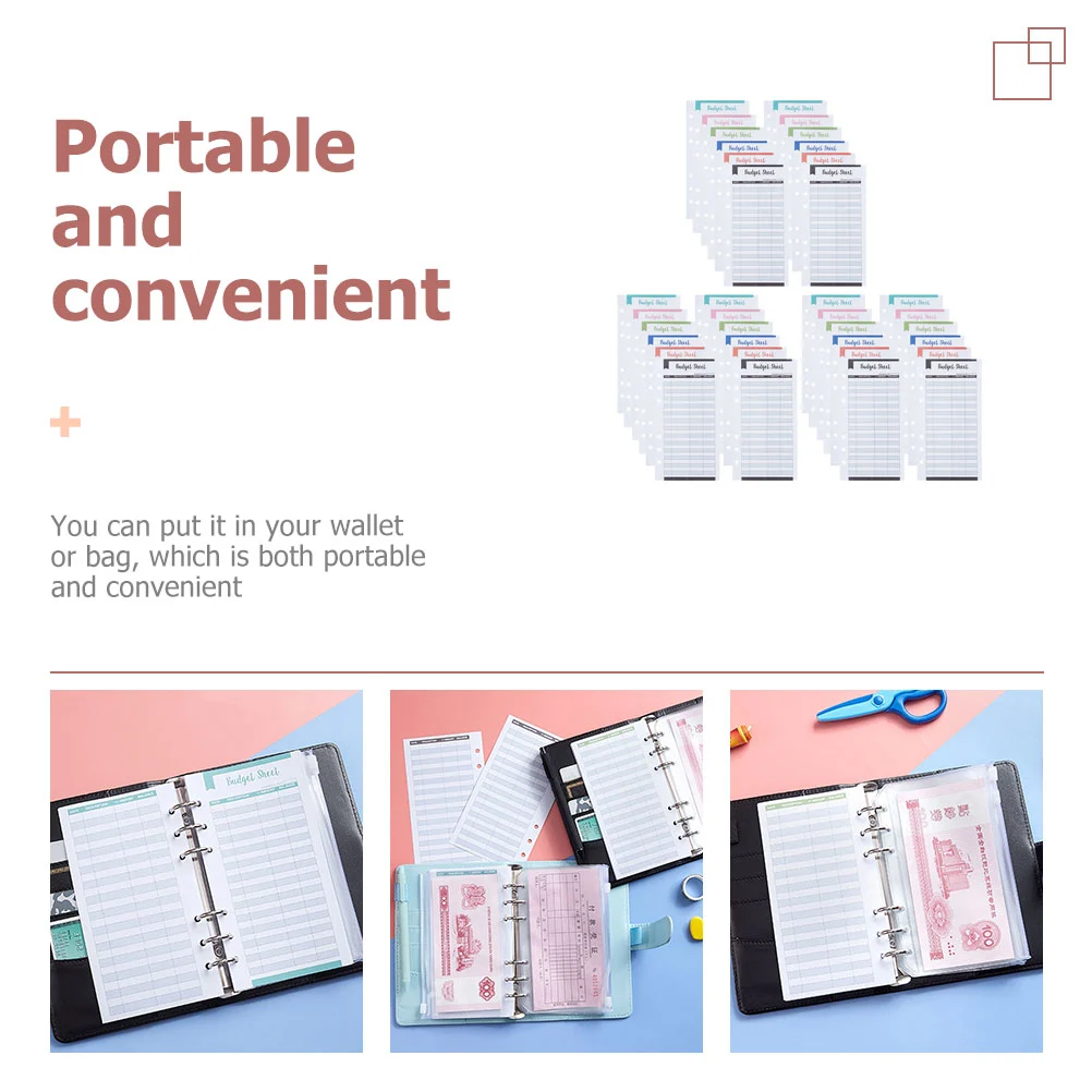 36pcs Budget Sheets Expense Tracker Hole Punched Budget Sheets Planner Sheets
