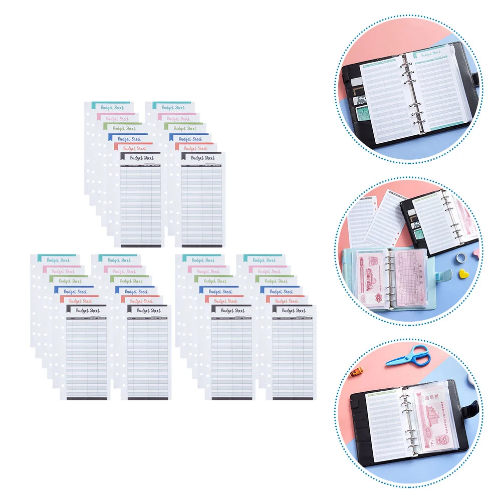 36pcs Budget Sheets Expense Tracker Hole Punched Budget Sheets Planner Sheets