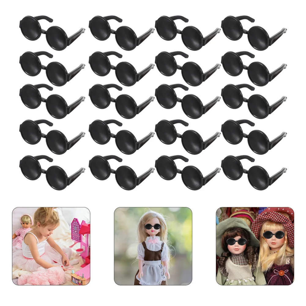 100pcs  Doll Glasses Mini Sunglasses For Dolls Doll Dress Up Glasses Accessories Doll House Decoration