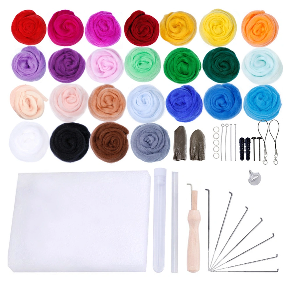 1 Set Pure Australian Wool Felt Authoring Tools DIY Felt Stamp Tools Wool Felt Material Kit (2g/color)