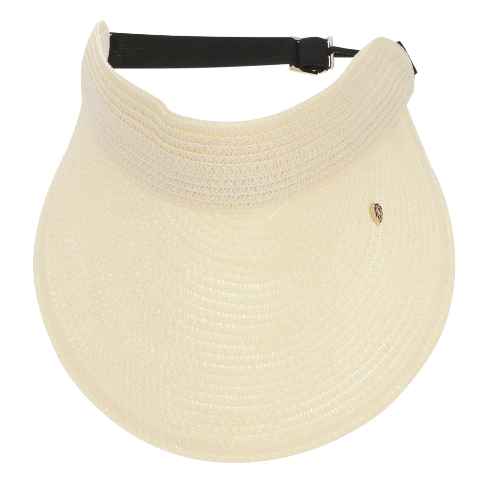 1pc Women Straw Weaving Visor Beach Riding Travel Beach Summer Sun Hat