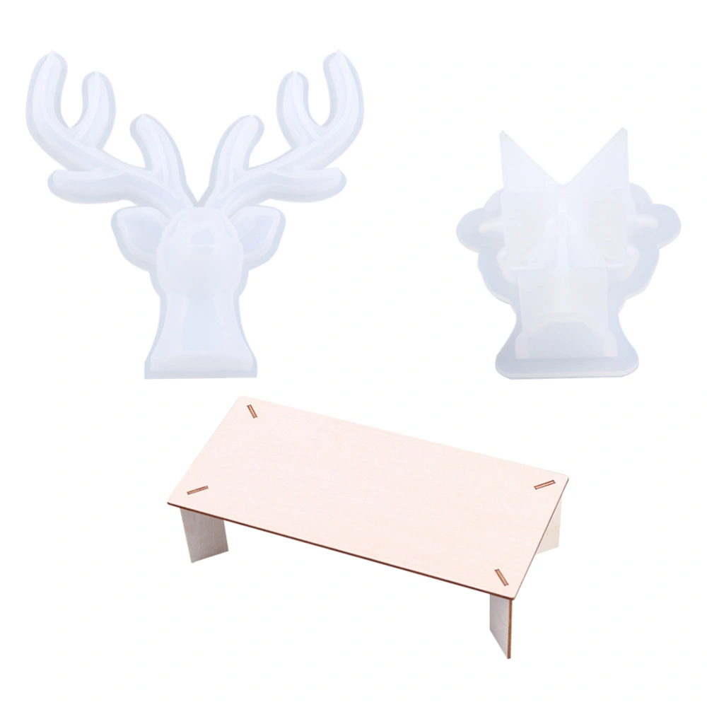 1 Set Antler Shape Silicone Mold DIY Desktop Ornament Model Crystal Epoxy Mold