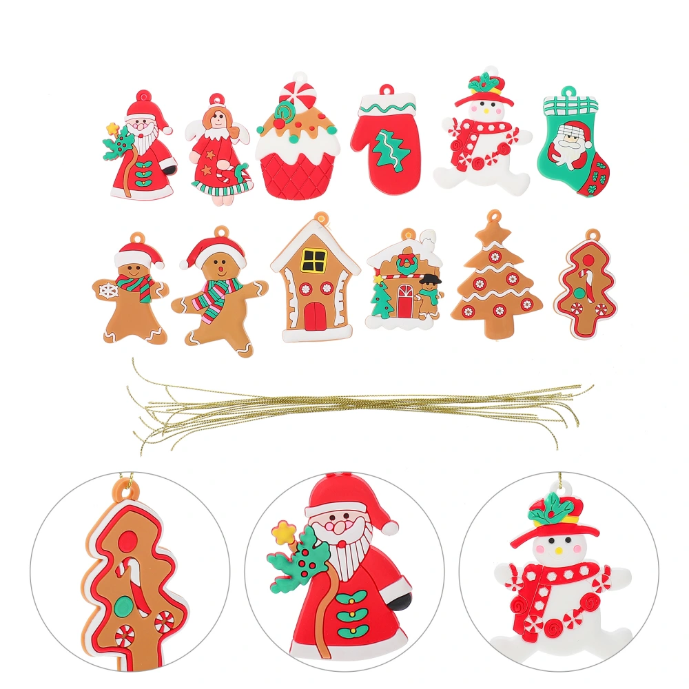 12pcs Xmas Tree Decorations Cookie Man Ornaments Plastic Craft Xmas Decorations