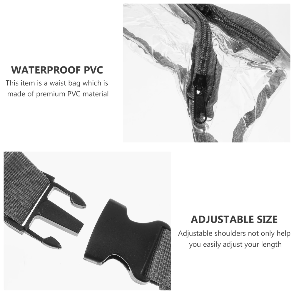 1pc Transparent Fitness Cross Body Bag Waterproof Waist Bag for Outdoor Sports