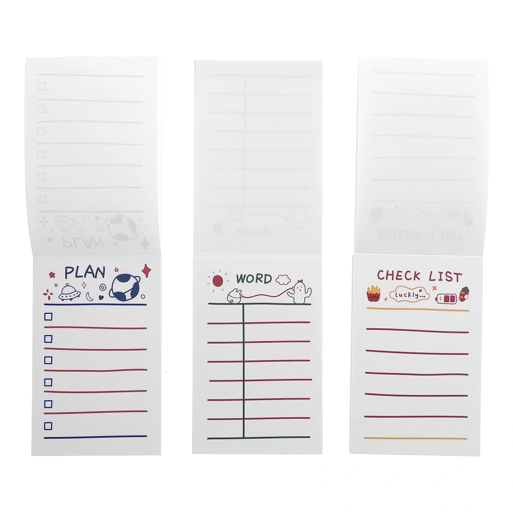 3pcs Portable Note Pads Time Management Notepads Simple Notepads for Students