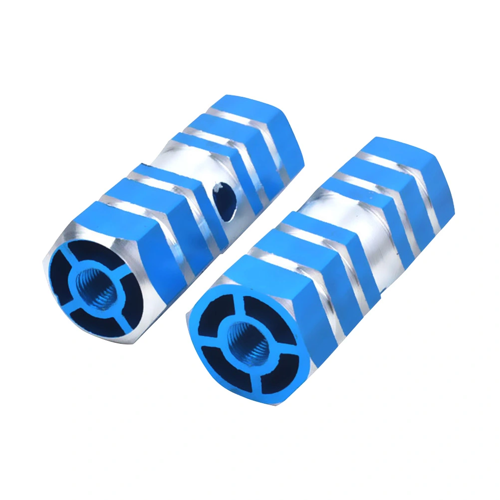 One Pair Aluminum Alloy Bike Rear Seat Axle Stunt Pegs for Mountain Bike (Blue)