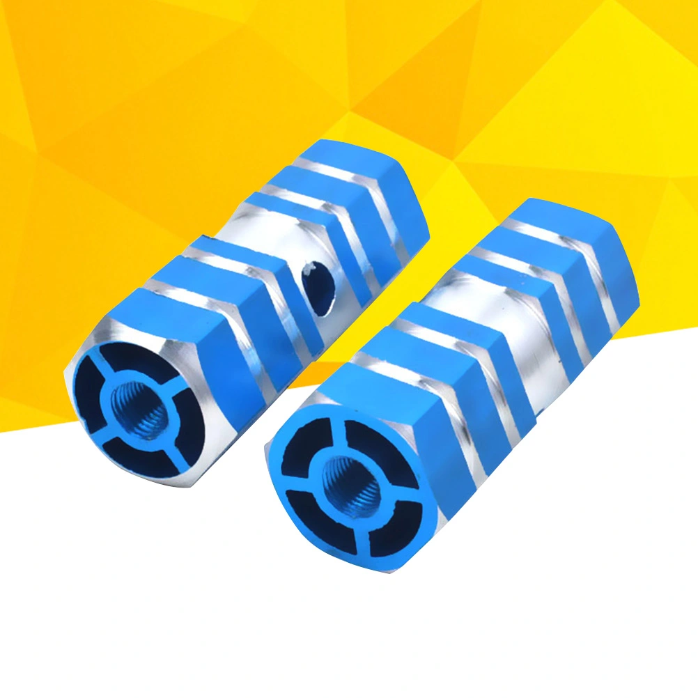 One Pair Aluminum Alloy Bike Rear Seat Axle Stunt Pegs for Mountain Bike (Blue)