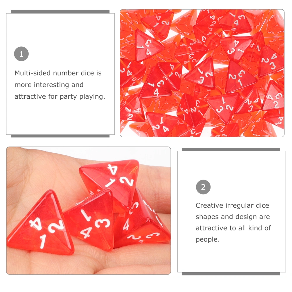 60Pcs Multi-Sided Dices Polyhedral Dice Set D4 D&D TRPG Cup Games (Red)