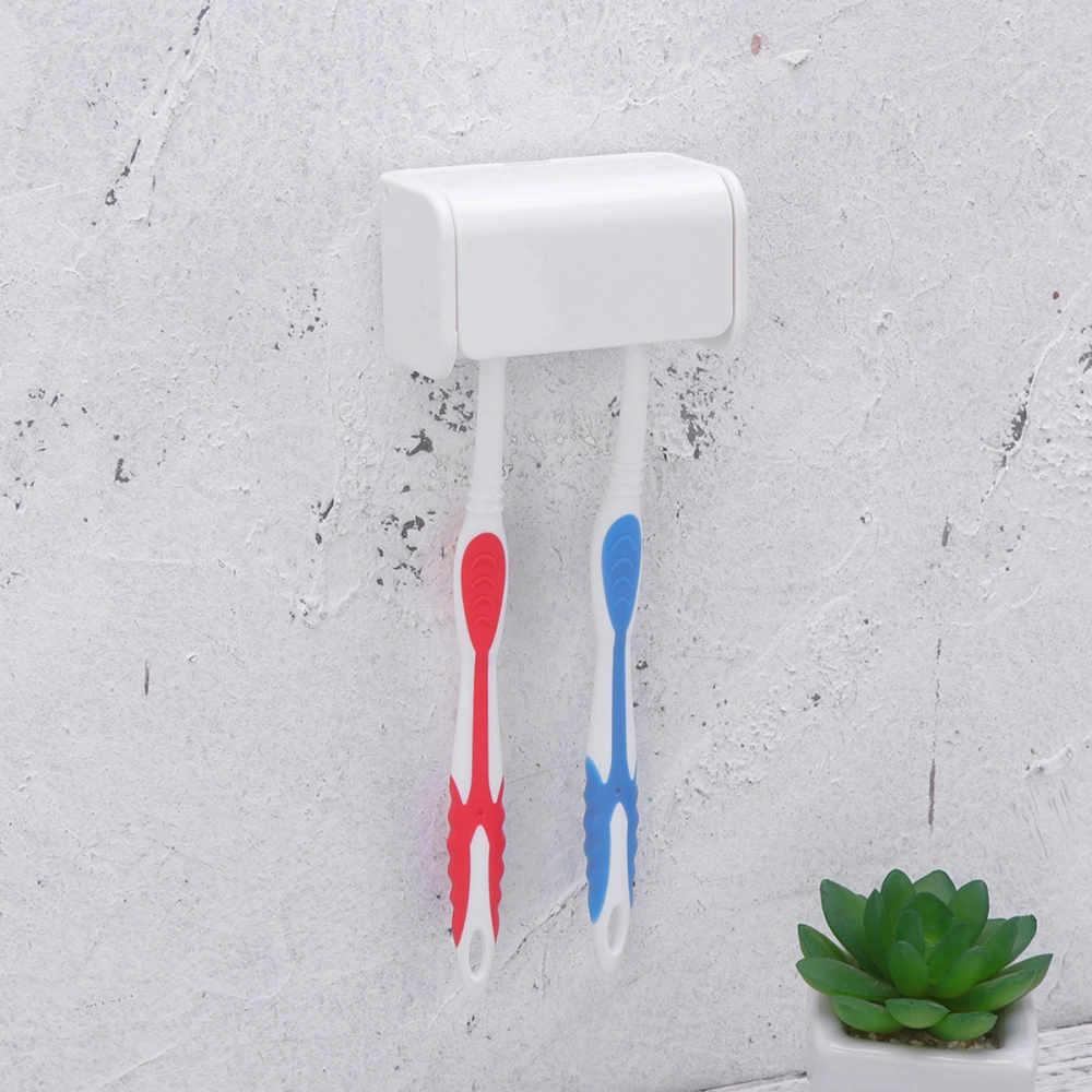 2pcs Bathroom Toothbrush Holder Sticky Wall Mounted Stand Rack Toothbrush Rack for Home Bathroom