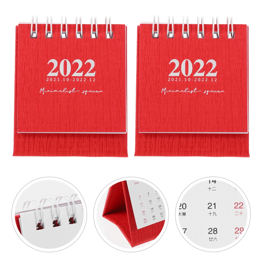 2pcs Simple Mini Desk Calendars Decorative Adornment Small calendars for Home Office