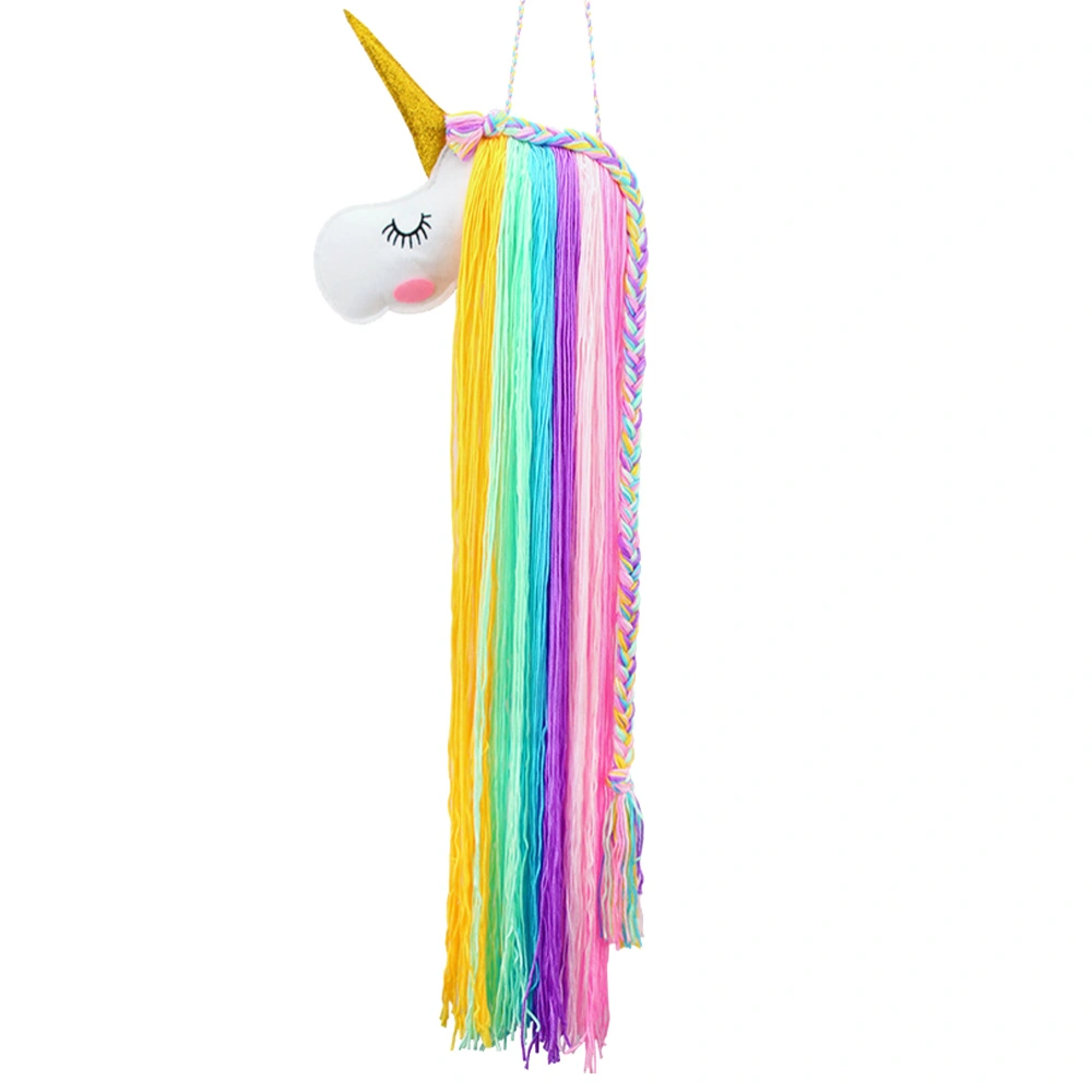 1pc Colorful Hair Clip Storage Holder Plush Unicorn Pendant Headband Holder