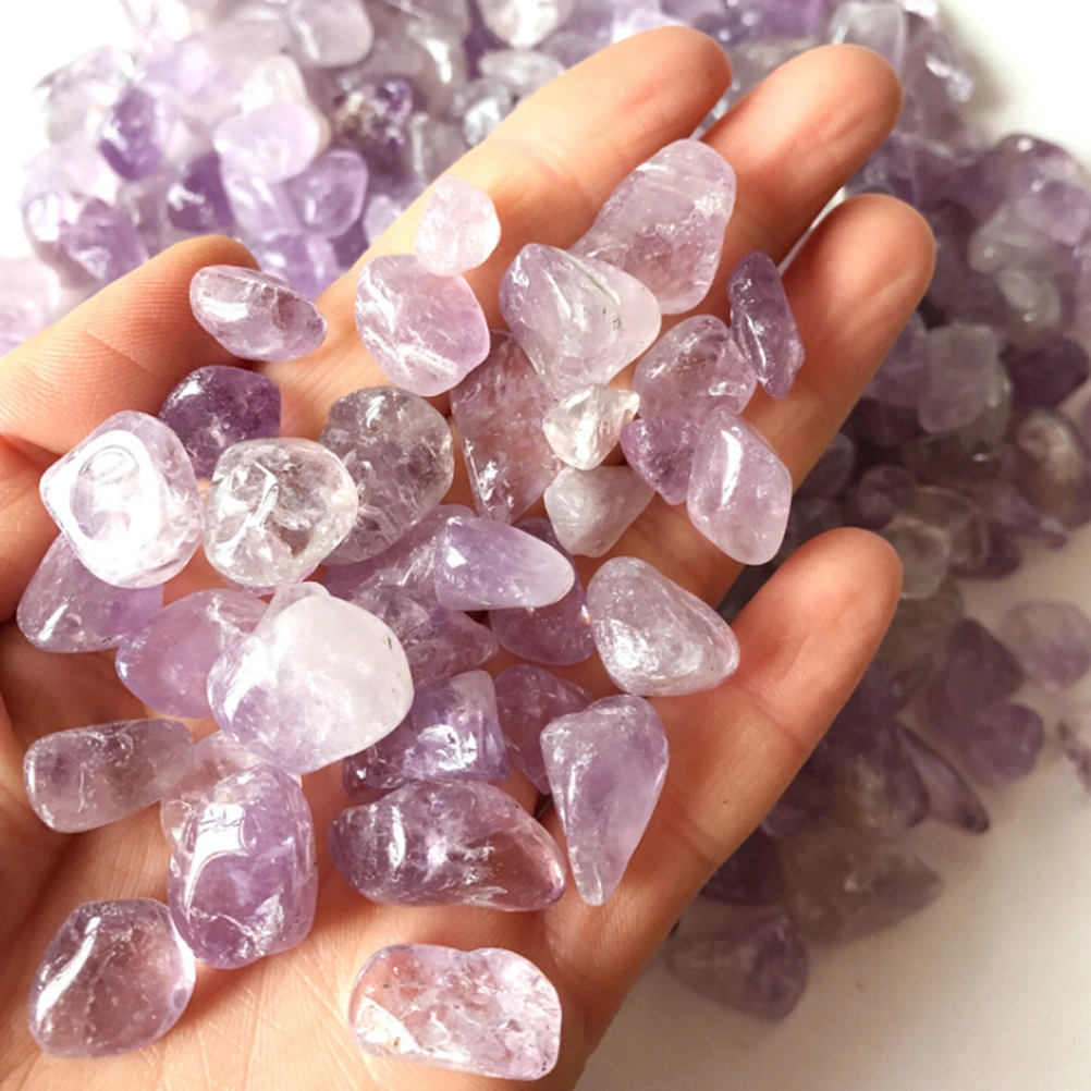 100g 9-12MM Natural Polished Tumbled Gravel Purple Crystal Stones Aquariums Fish Tank Decoration Supplies