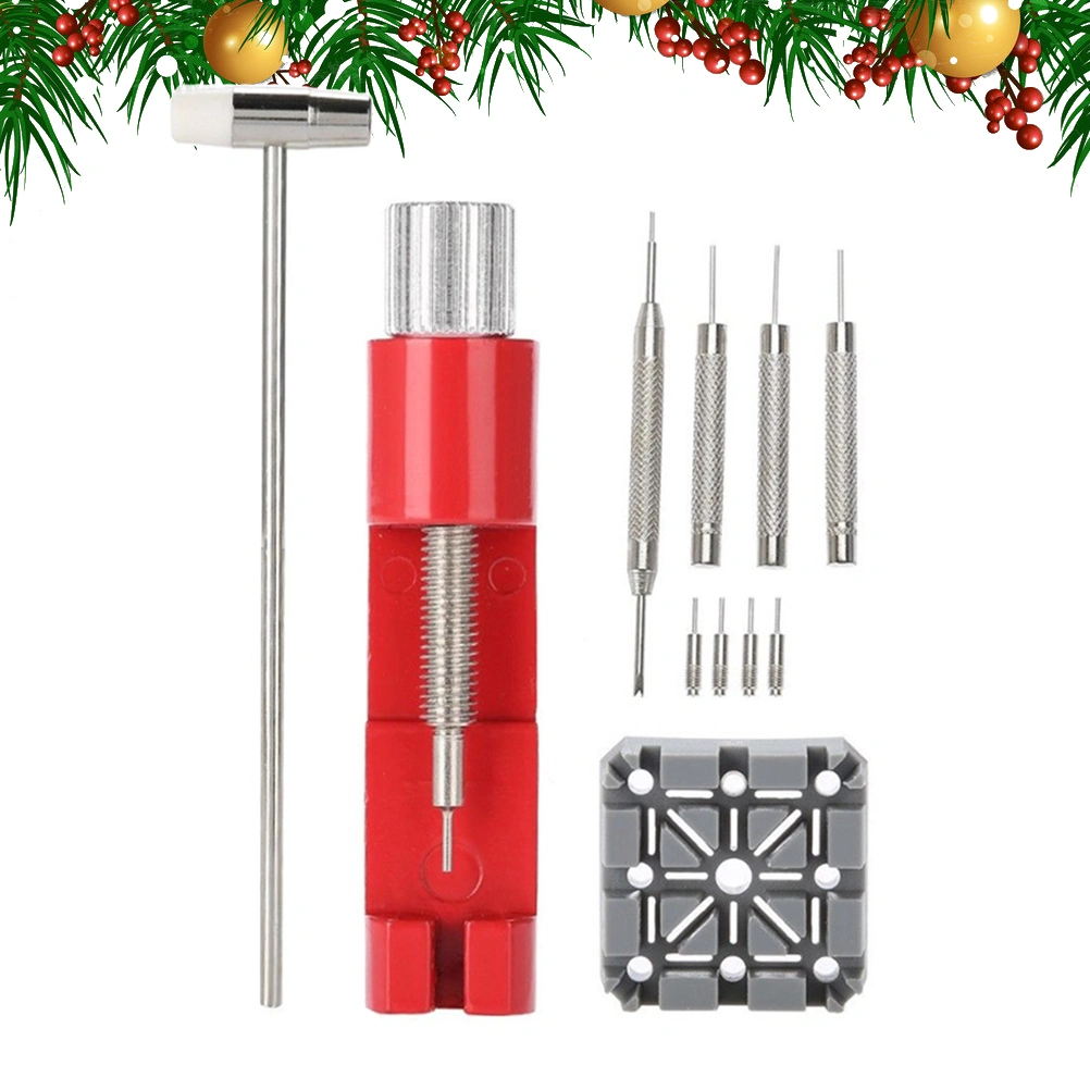 11 Pcs/Set Adjustable Watch Band Link Pin Remover Kit Watch Repair Hammer Punch Remover Set Removal Tool Set for Watchmaker