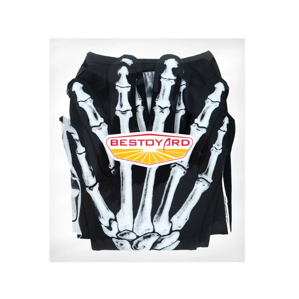 1 Pair Halloween Skeleton Gloves Cosplay Long Gloves Full Finger Skull Gloves Fancy Dress Costume Accessories