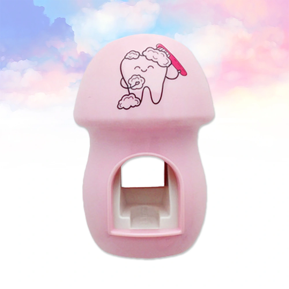 1PC Automatic Toothpaste Dispenser Cartoon Wall-mounted Without Punch Toothpaste Squeezer (Pink)