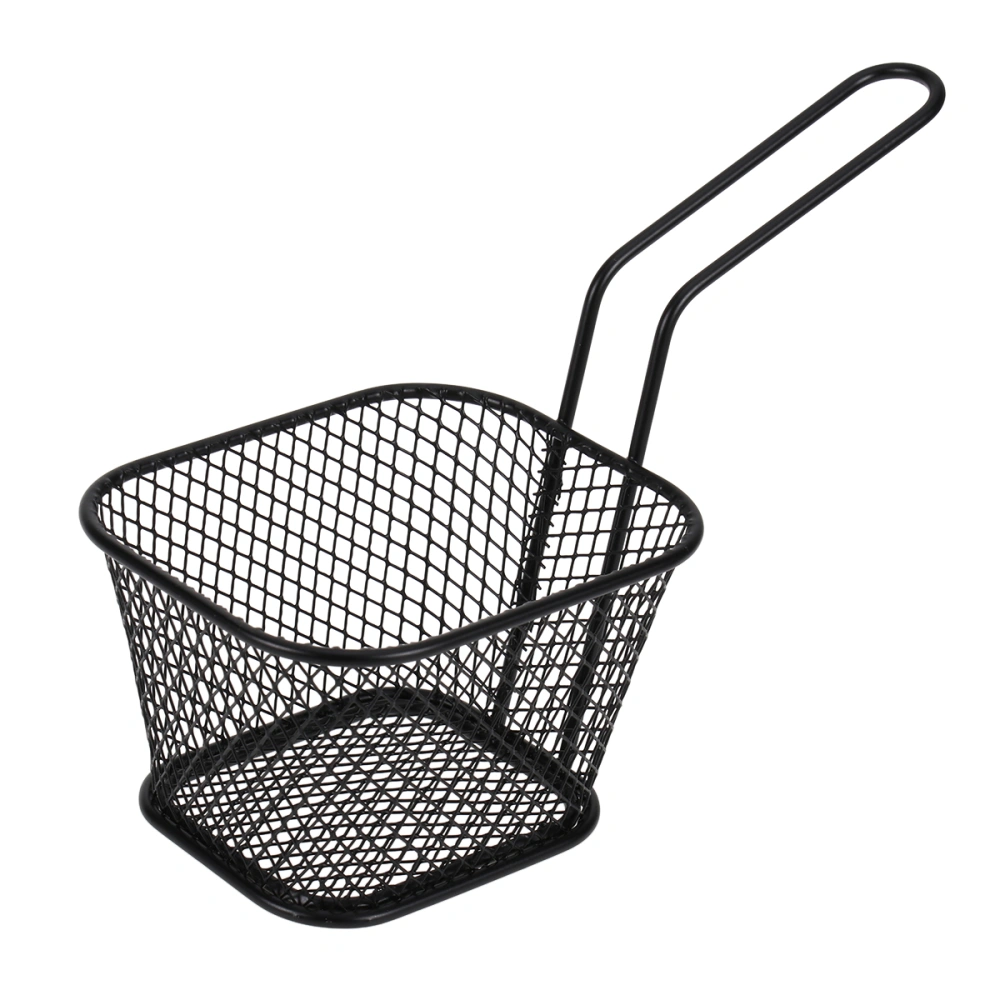 1PC Frying Basket Strainer Food Colander Mesh Fry Basket Filter Mesh Basket for Potatoes Chips French Fries Chicken Wings (Black)