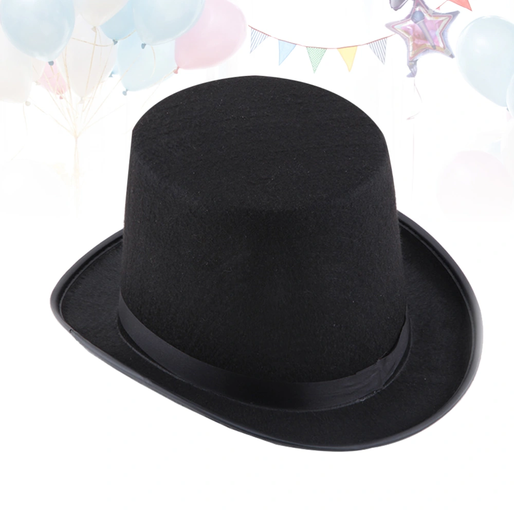 1 Pcs Halloween Black Felt Magician Hat High Headdress Jazz Head Cover Props Gentleman Hat Party Supplies