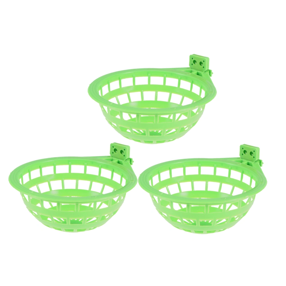 3pcs Plastic Breeding Bird Basin Hollow-out Nest Pet Supplies for Parrot Green