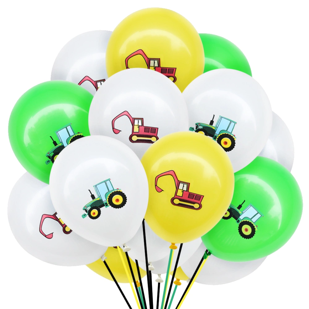 40 Pcs 12 Inch Balloons Set Construction Vehicle Excavator Printing Balloons Party Latex Balloons Wedding Birthday Party Favors