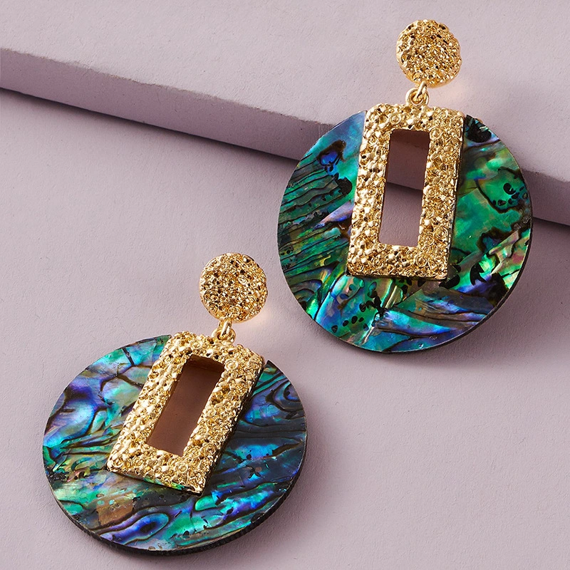 Women's Simple Design Acrylic Abalone Shell Earrings