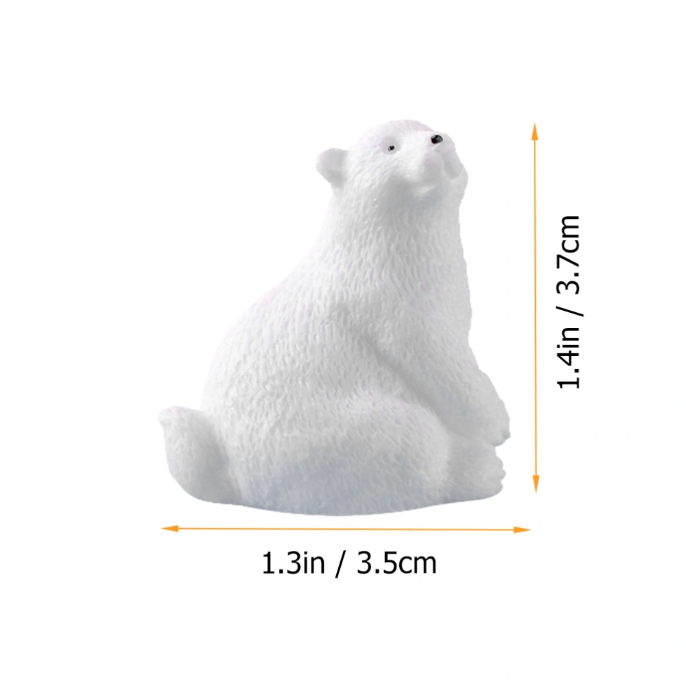 10 Pcs Mini Polar Bear Model Decor Polar Bear Sculpture Decor Micro Landscaping Decor Mixed Style