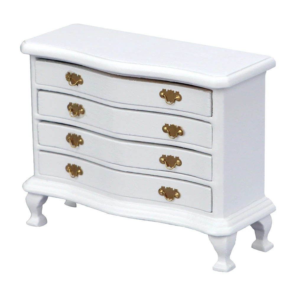 1PC Mini House Adornment Multi-drawer Chest Mini House Decoration (White)