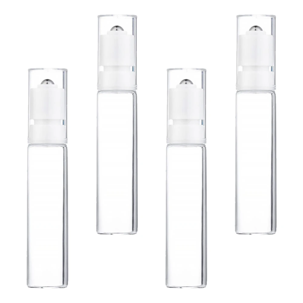 4Pcs 10ml Essential Oil Aromatherapy Glass Roller Bottles Container Dispenser