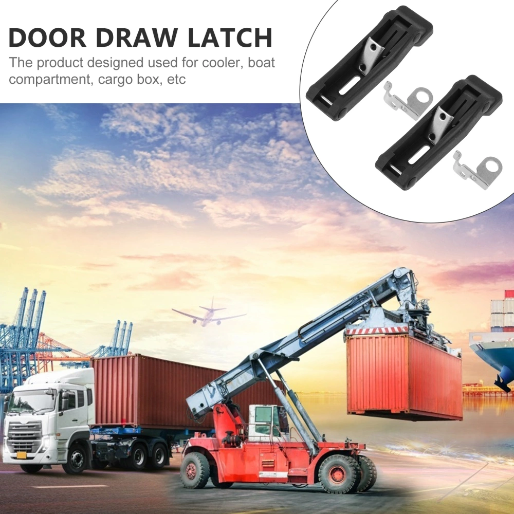 2pcs Flexible Door Draw Latch Lock Replacement Rubber Metal Over-Center Latch