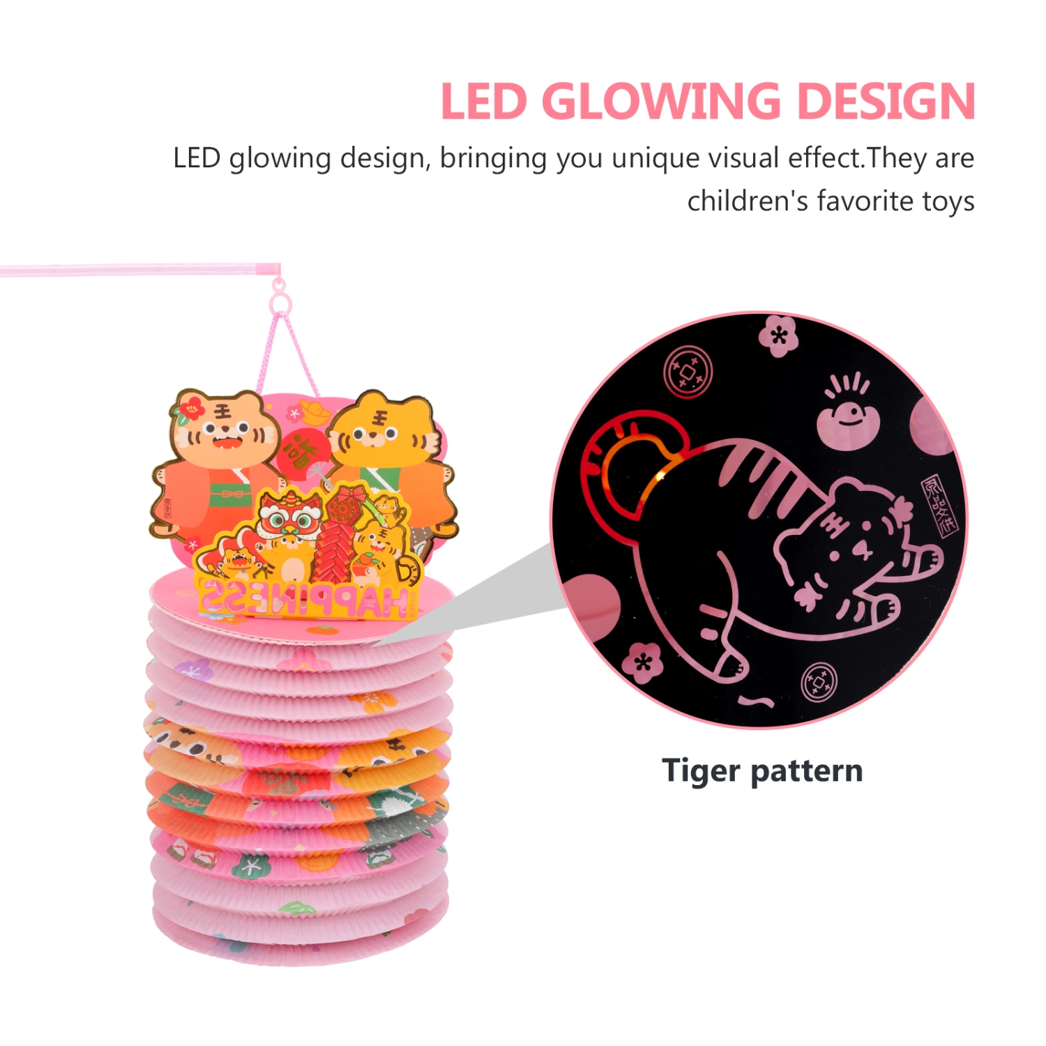 Chinese New Year Lantern Spring Festival Paper Lantern LED Projection Lantern