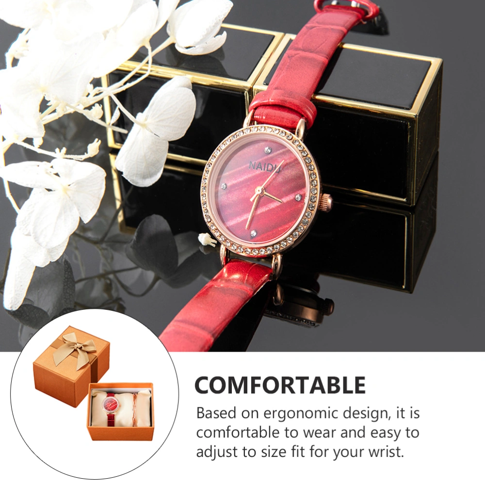 1Set Woman Fashionable Watch Classic Lady Colt Quartz Watch Watch Gift Set