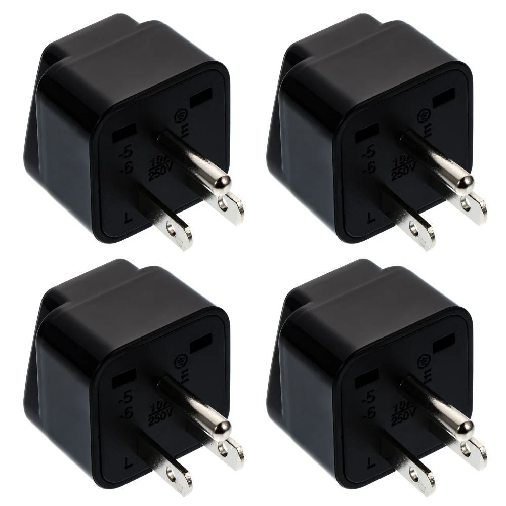 4Pcs Switch Plugs from American Standard to European Standard (US Plug)