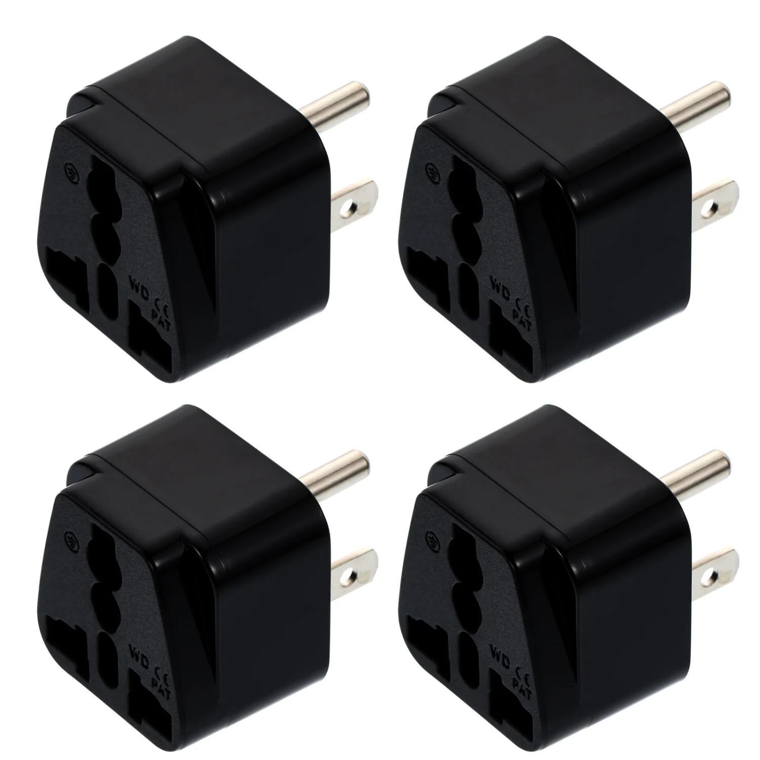 4Pcs Switch Plugs from American Standard to European Standard (US Plug)