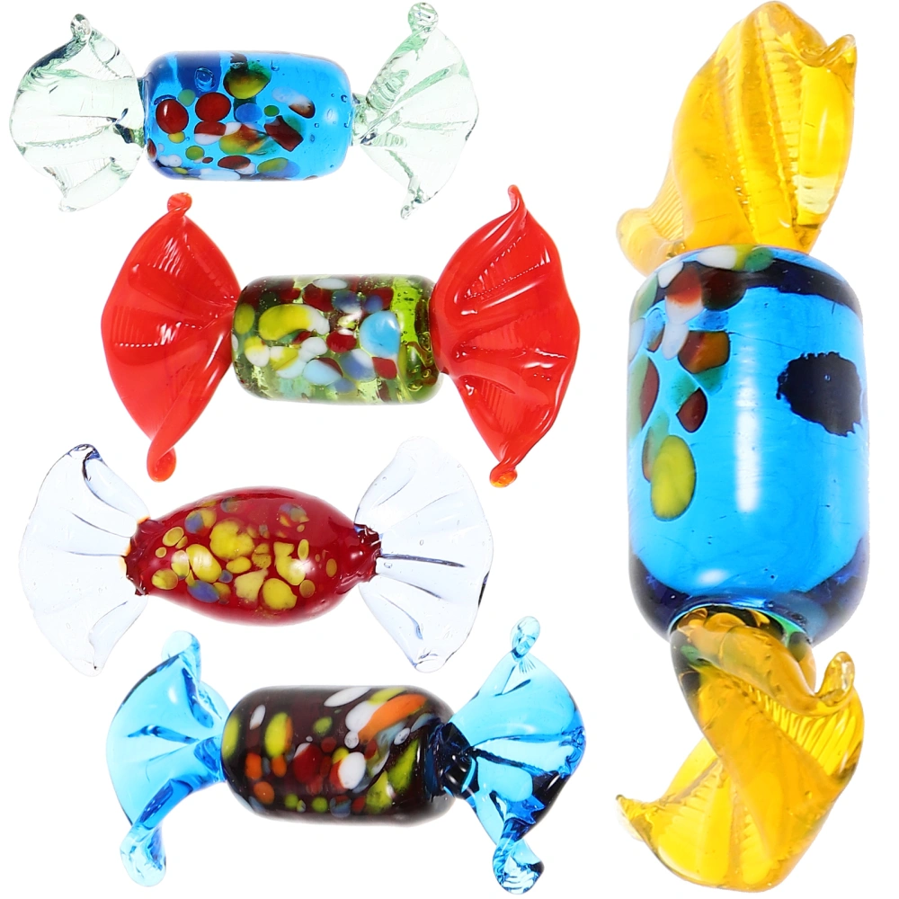 5Pcs Glass Candy Decorations Cartoon Sweets Ornaments Festival Decorations