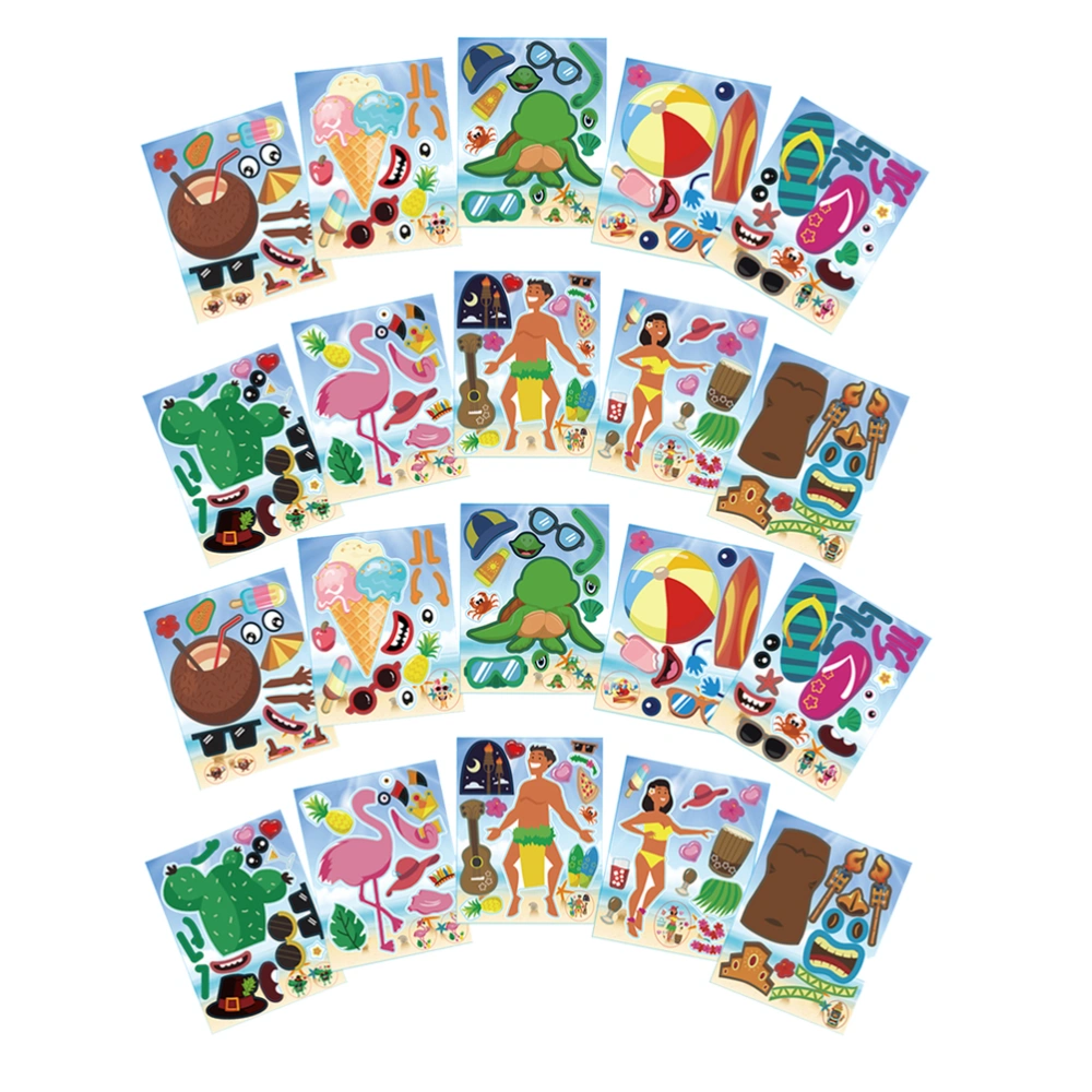 20 Sheets Hawaii Party Theme Stickers Decals Decoration Gift Bag Ornament