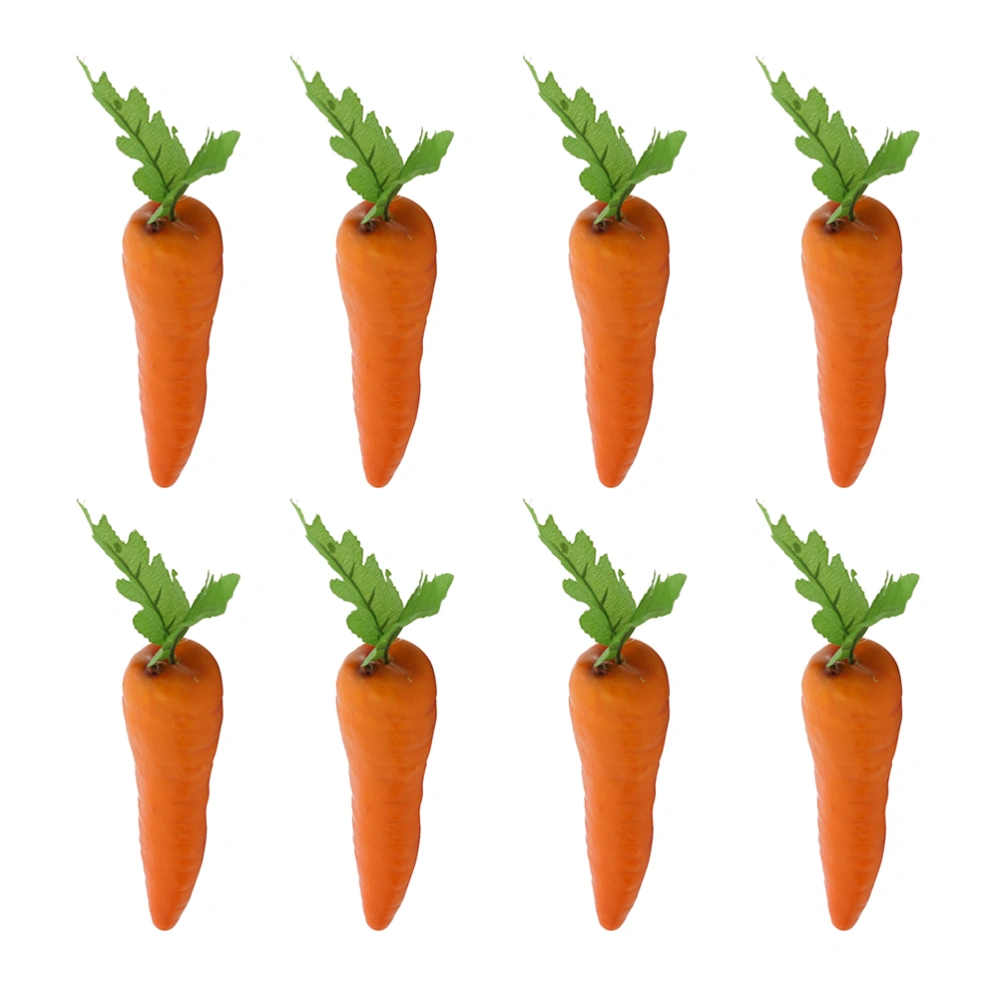 8pcs Creative Simulation Carrot Artificial Vegetables Crafts Home Kitchen Cabinet Desktop Decoration Photography Props