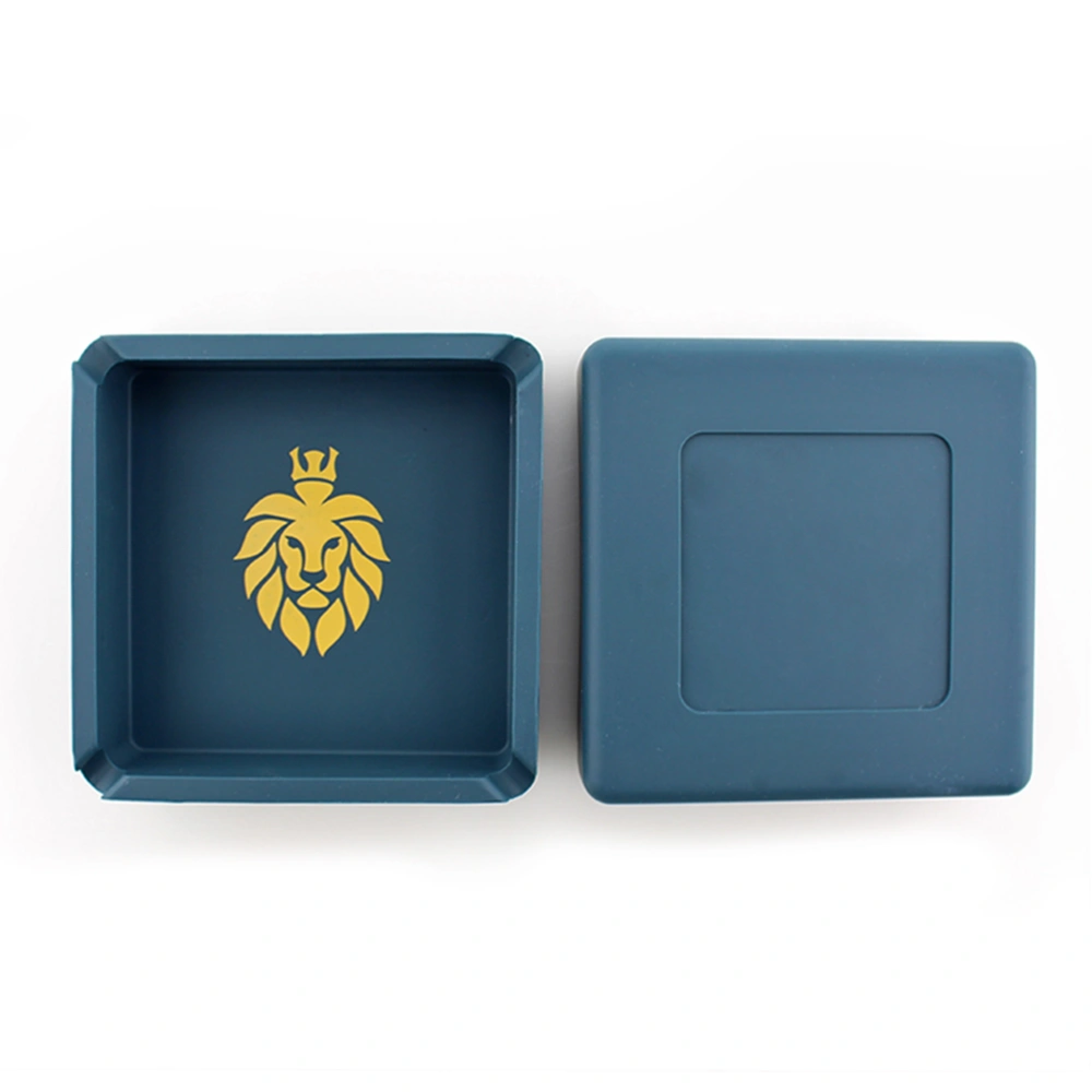 1 Pc Silicone Ashtray Heat Resistant Cigar Ashtray Unbreakable Square Dark Green Lion King Ash Holder