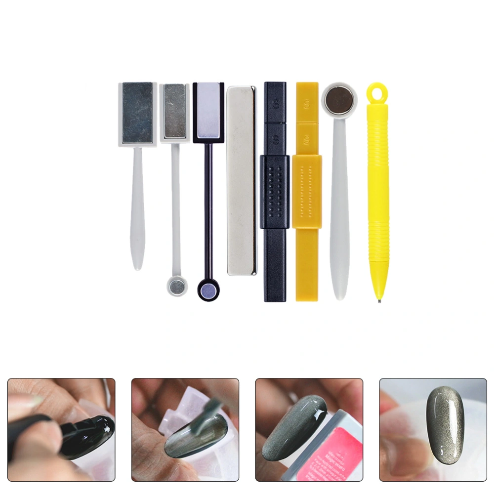 8pcs Nail Art Magnetic Pen Tool Manicure Magnetic Tools (Random Color)